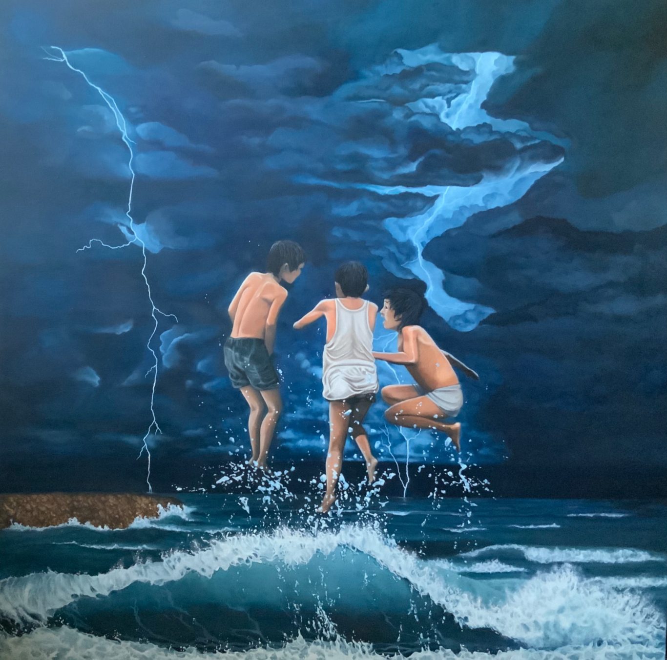 Alegría en la tormenta 100 x 100 cm
